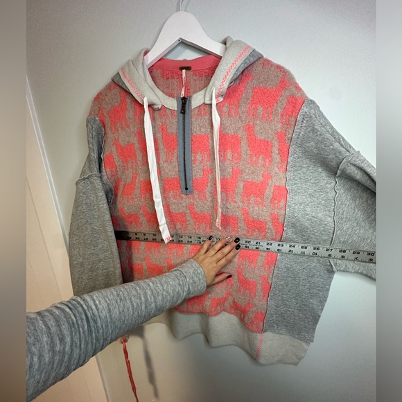 Free People Alpaca My Bags Hoodie Womens XS Sweatshirt Hi Lo Oversize Boho Rare - Picture 14 of 17